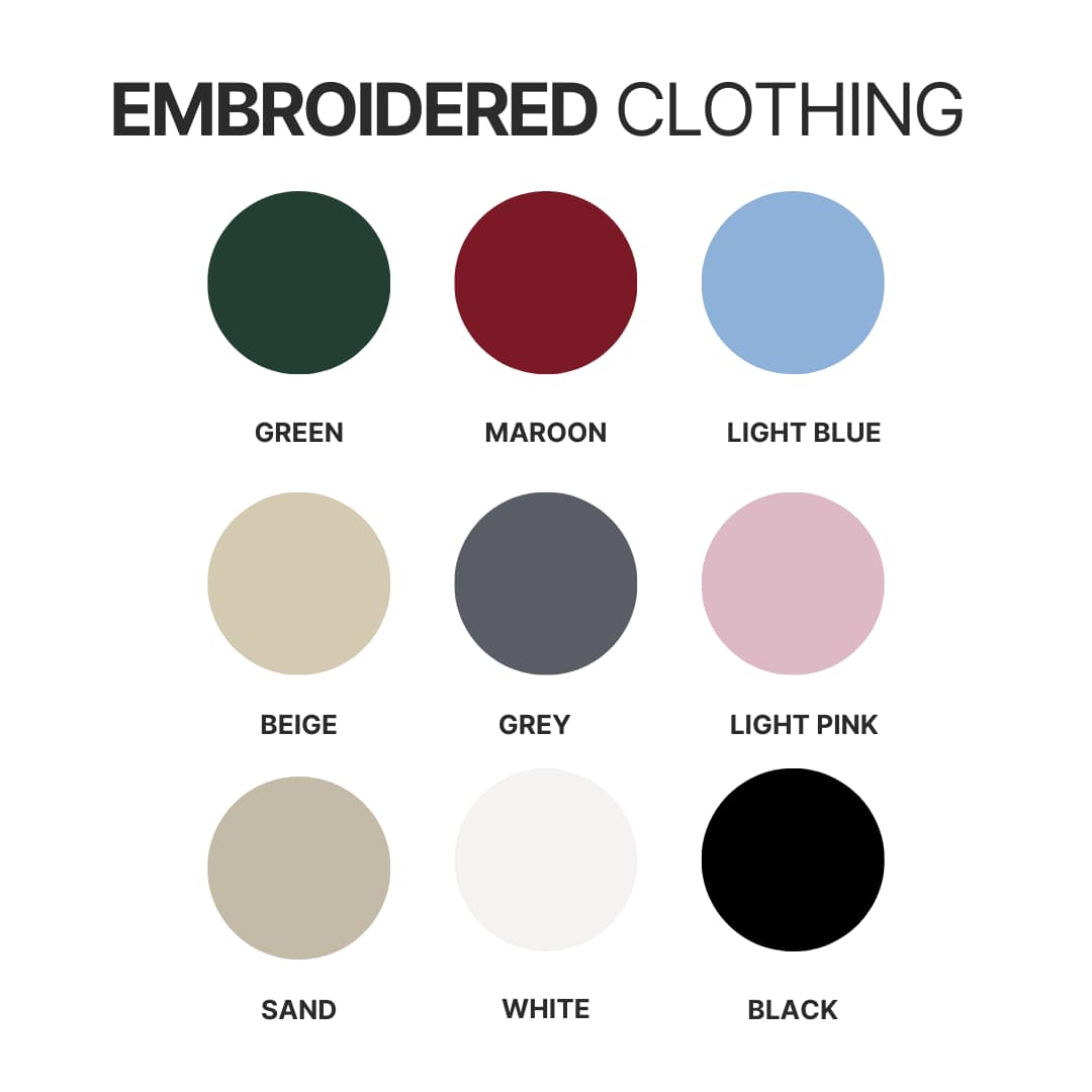 Embroidered clothing color chart - Avatar The Last Airbender Store