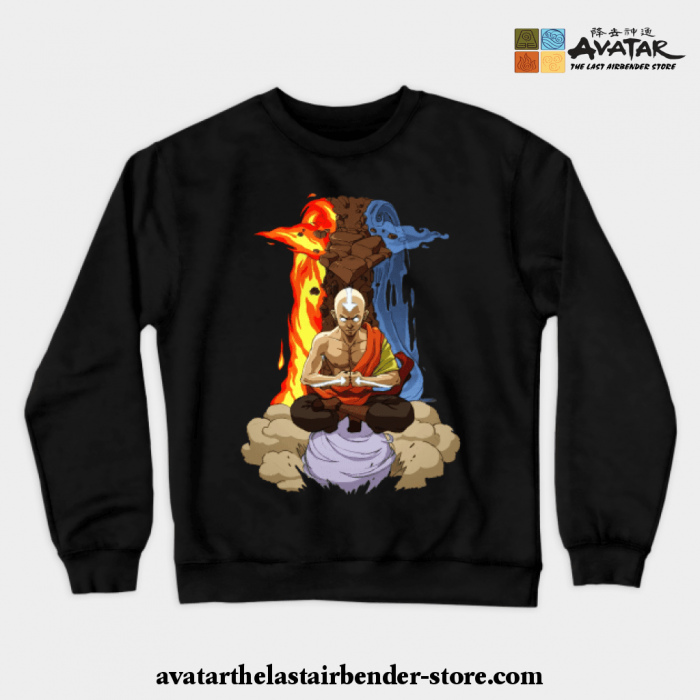 Avatar The Last Air Bender Crewneck Sweatshirt Black / S