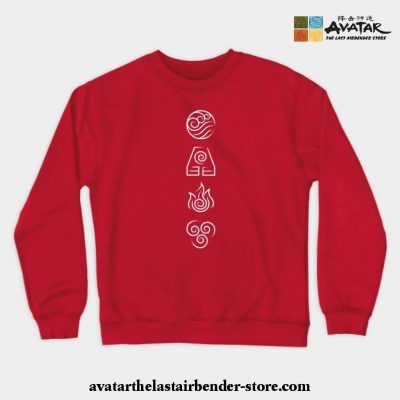Avatar The Last Airbender - 4 Nations Crewneck Sweatshirt Red / S
