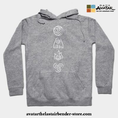 Avatar The Last Airbender - 4 Nations Hoodie Gray / S