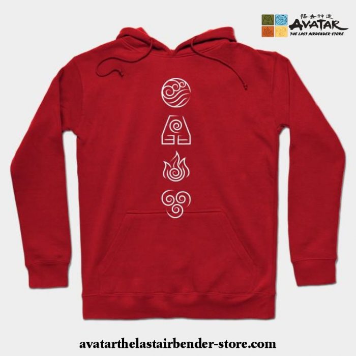 Avatar The Last Airbender - 4 Nations Hoodie Red / S