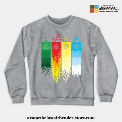 Element Symbols Avatar The Last Airbender Crewneck Sweatshirt Gray / S