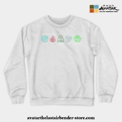 The Five Elements Avatar Crewneck Sweatshirt White / S